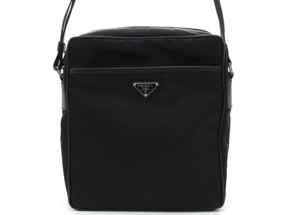 Prada Tessuto Saffiano shoulder bag leather black